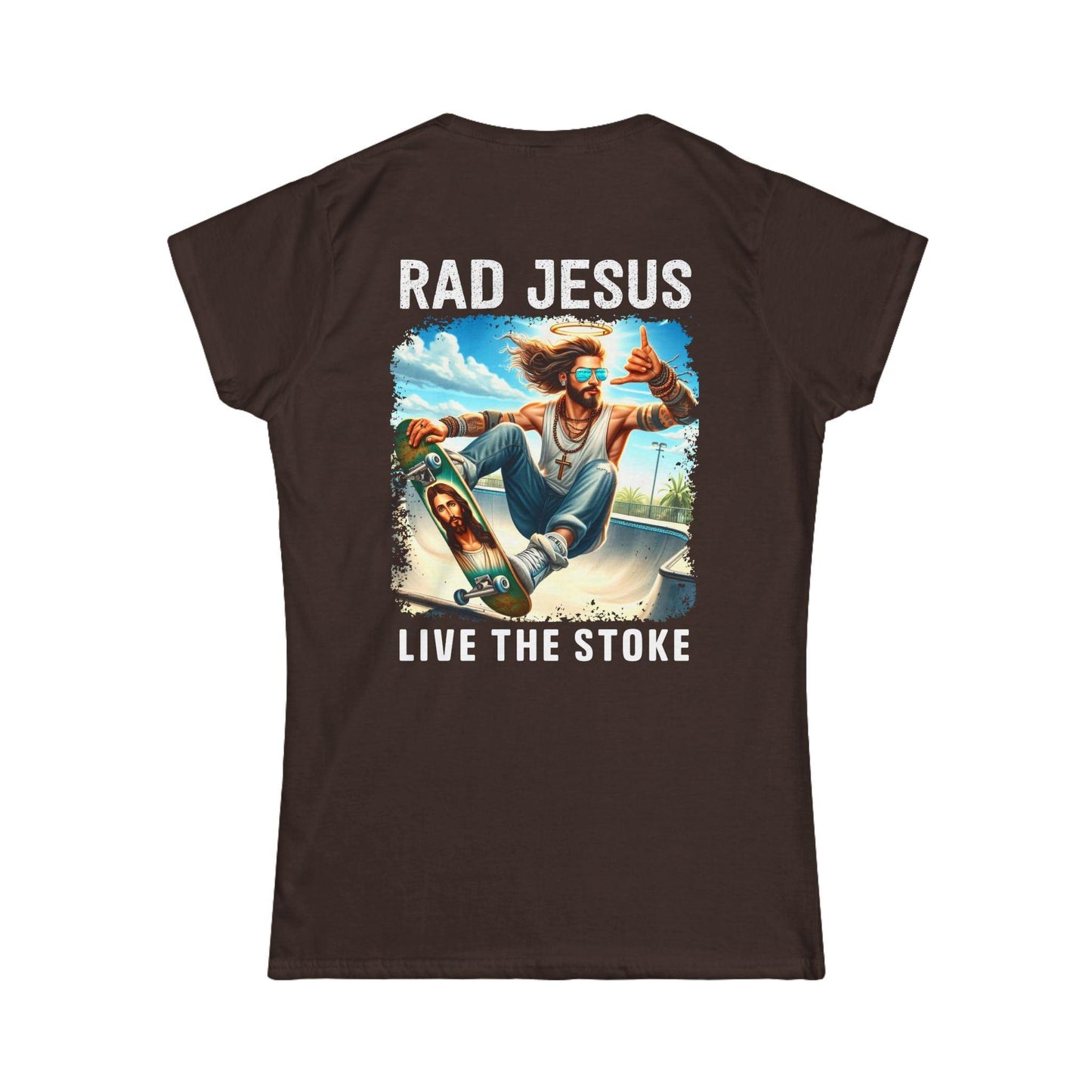 back of brown women's double sided shirt