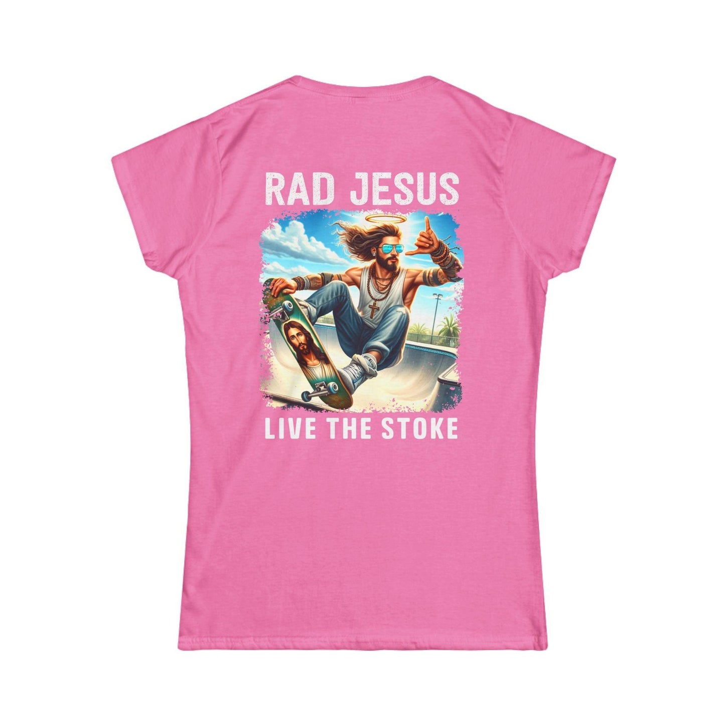 back of pink women's double sided shirt