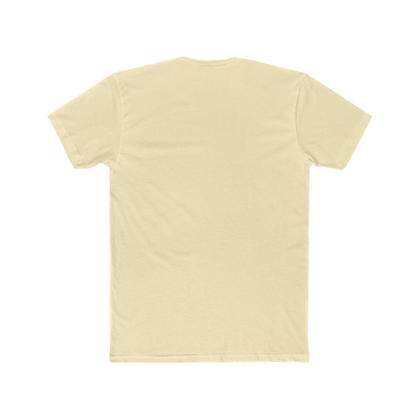 back of light yellow left chest print skater shirt