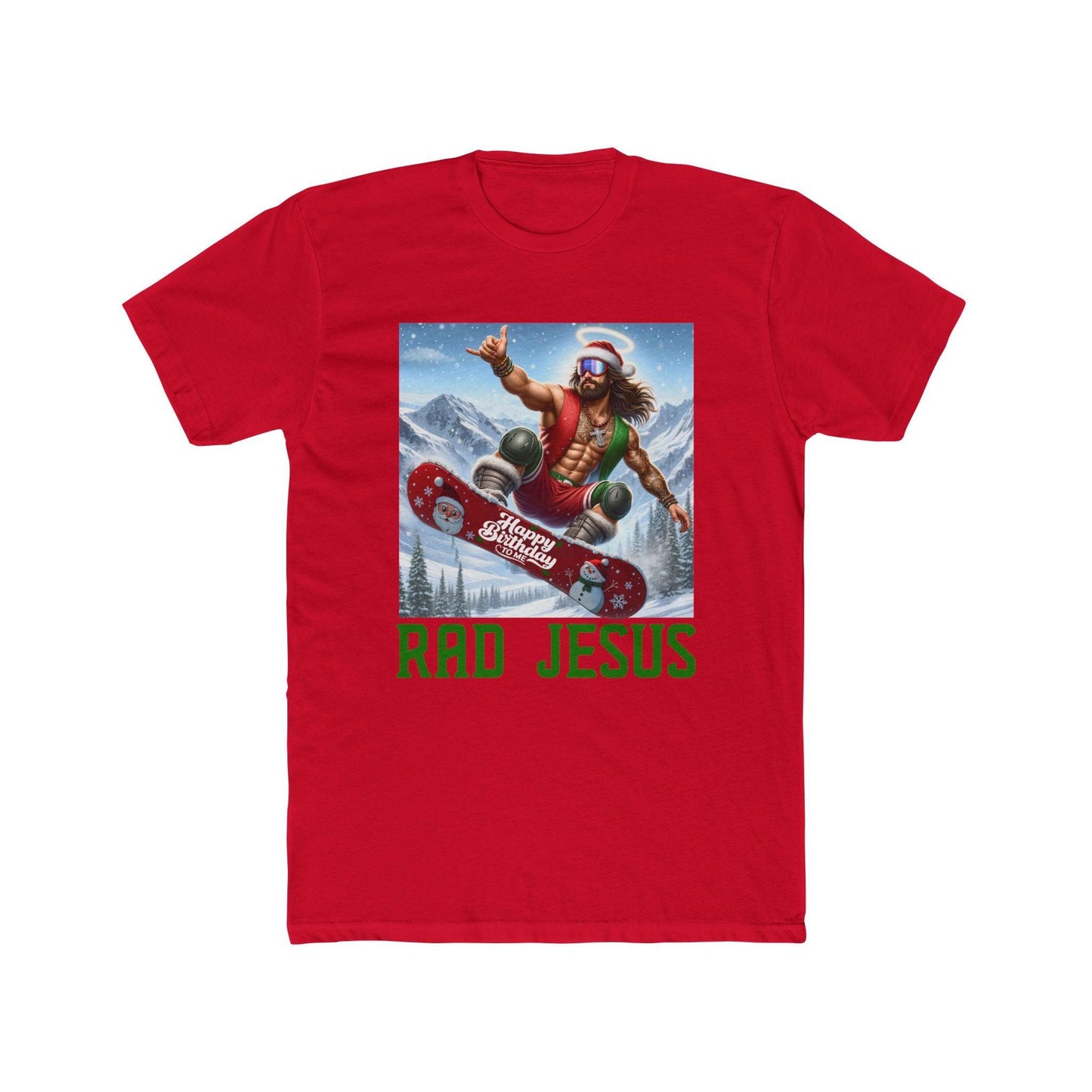red snowboarding shirt
