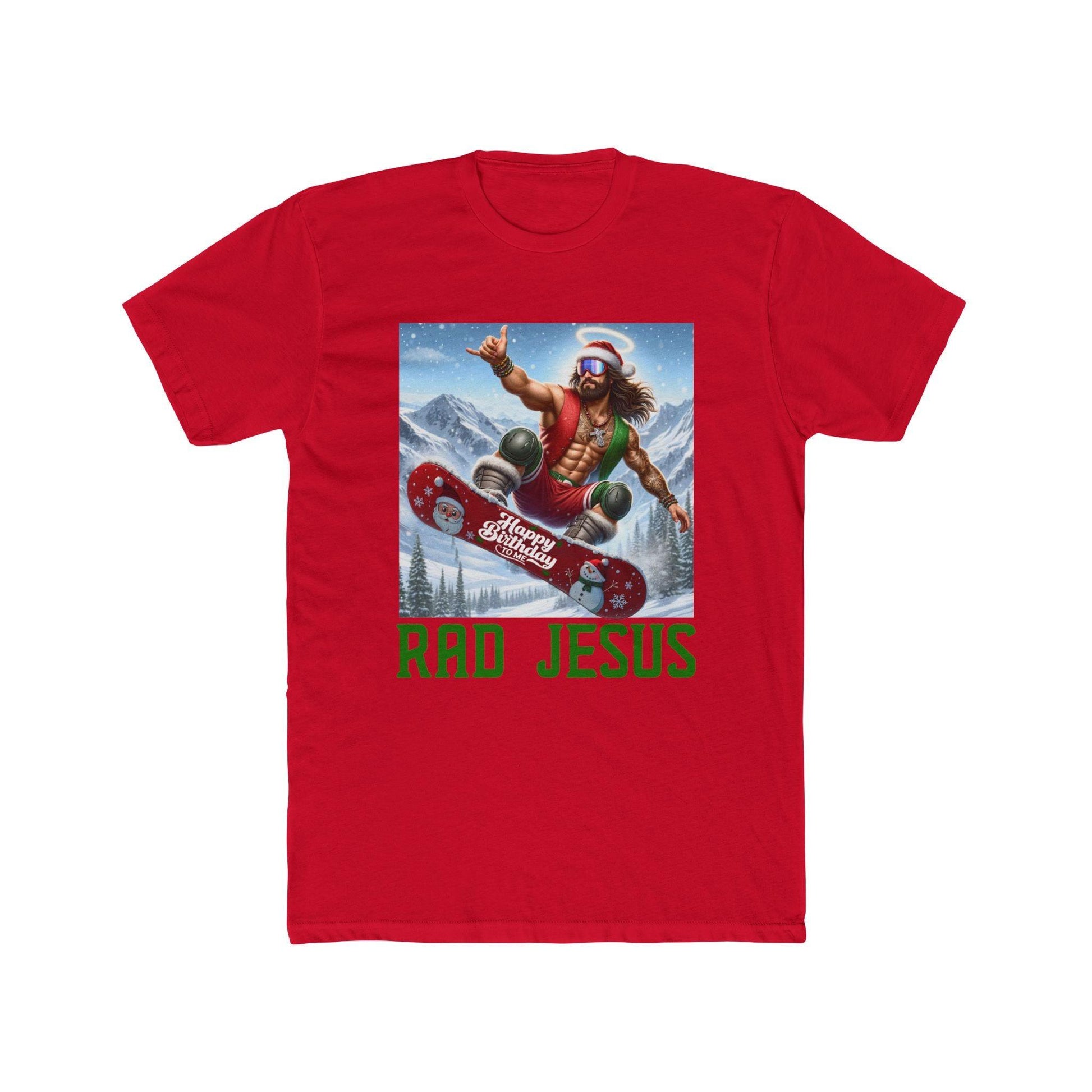 red snowboarding shirt