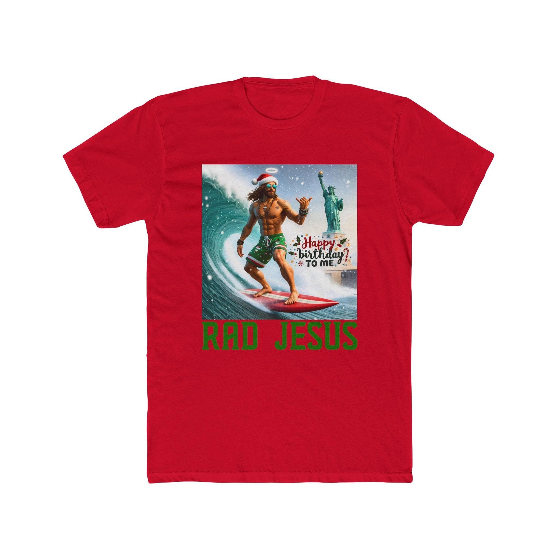 red surfing shirt