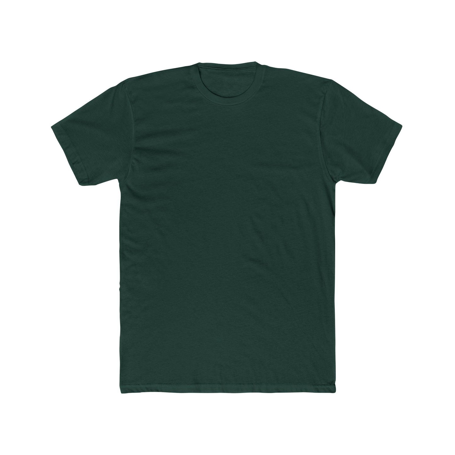 front of darker green back print surf tee