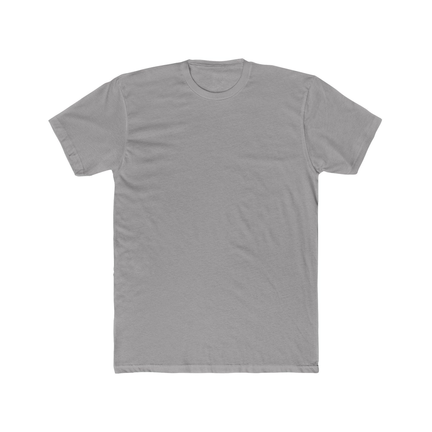 front of grey back print surf tee