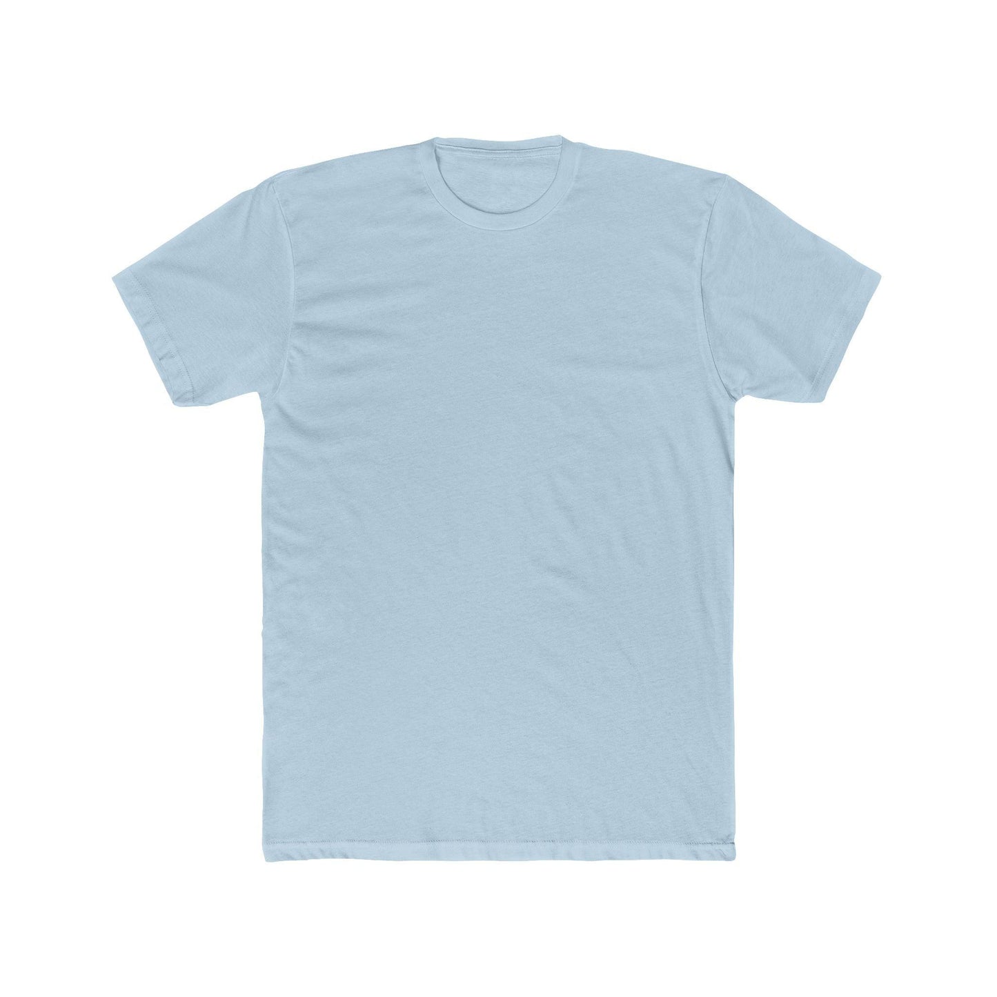front of sky blue back print surf tee
