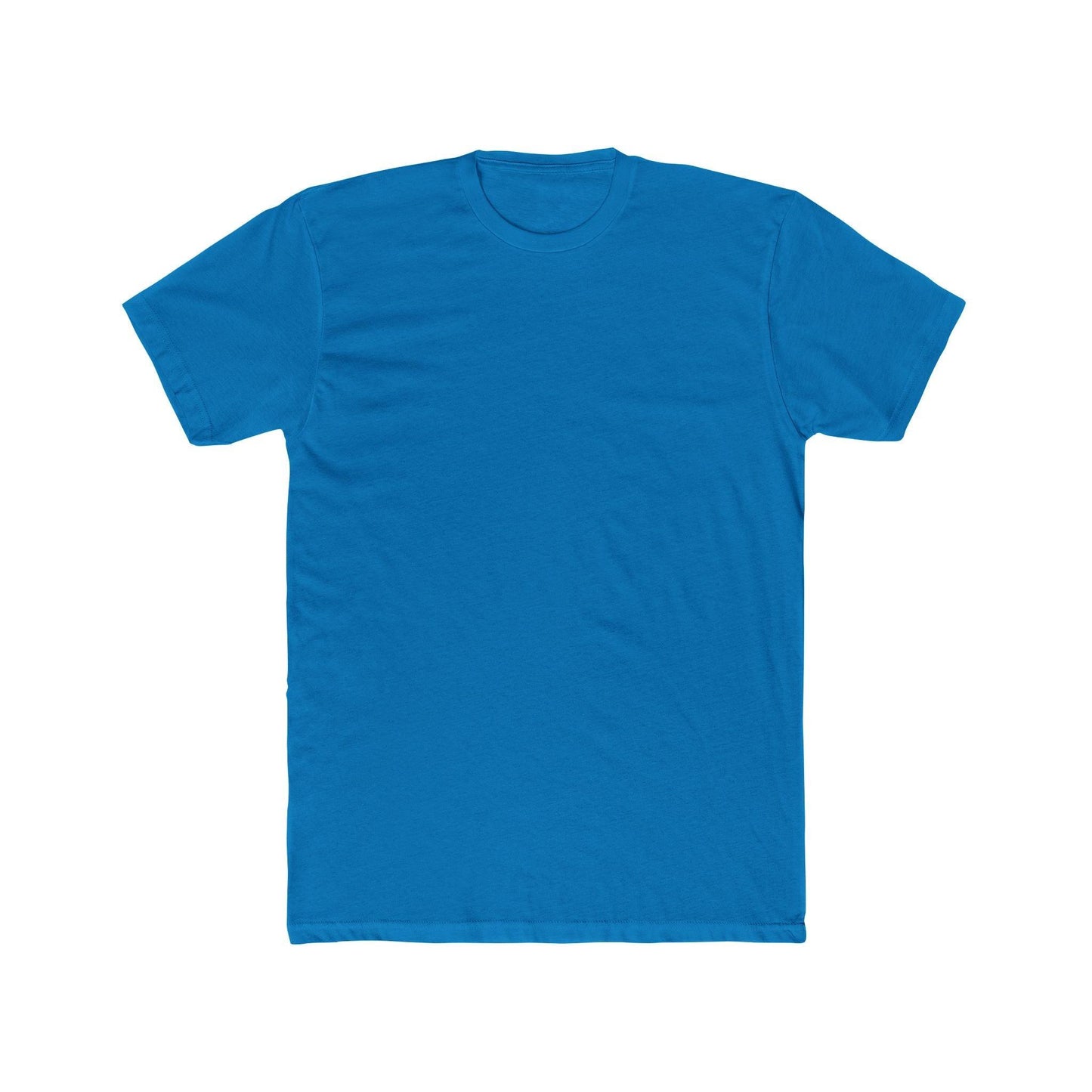 front of blue back print skater shirt