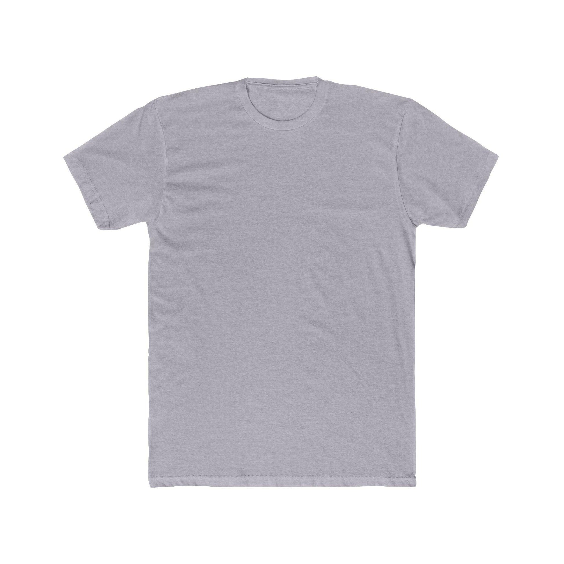 front of light grey back print skater shirt