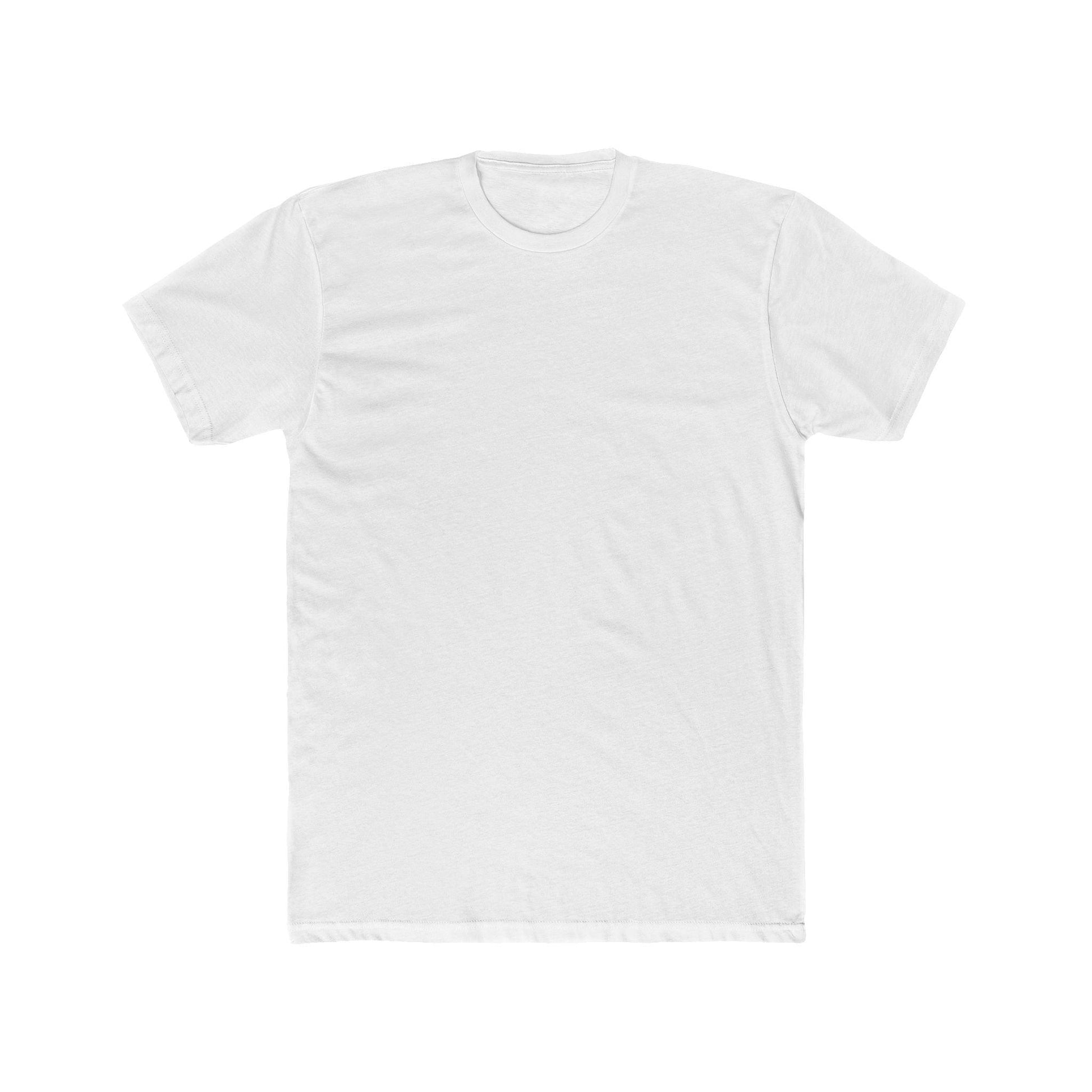 front of white back print skater shirt