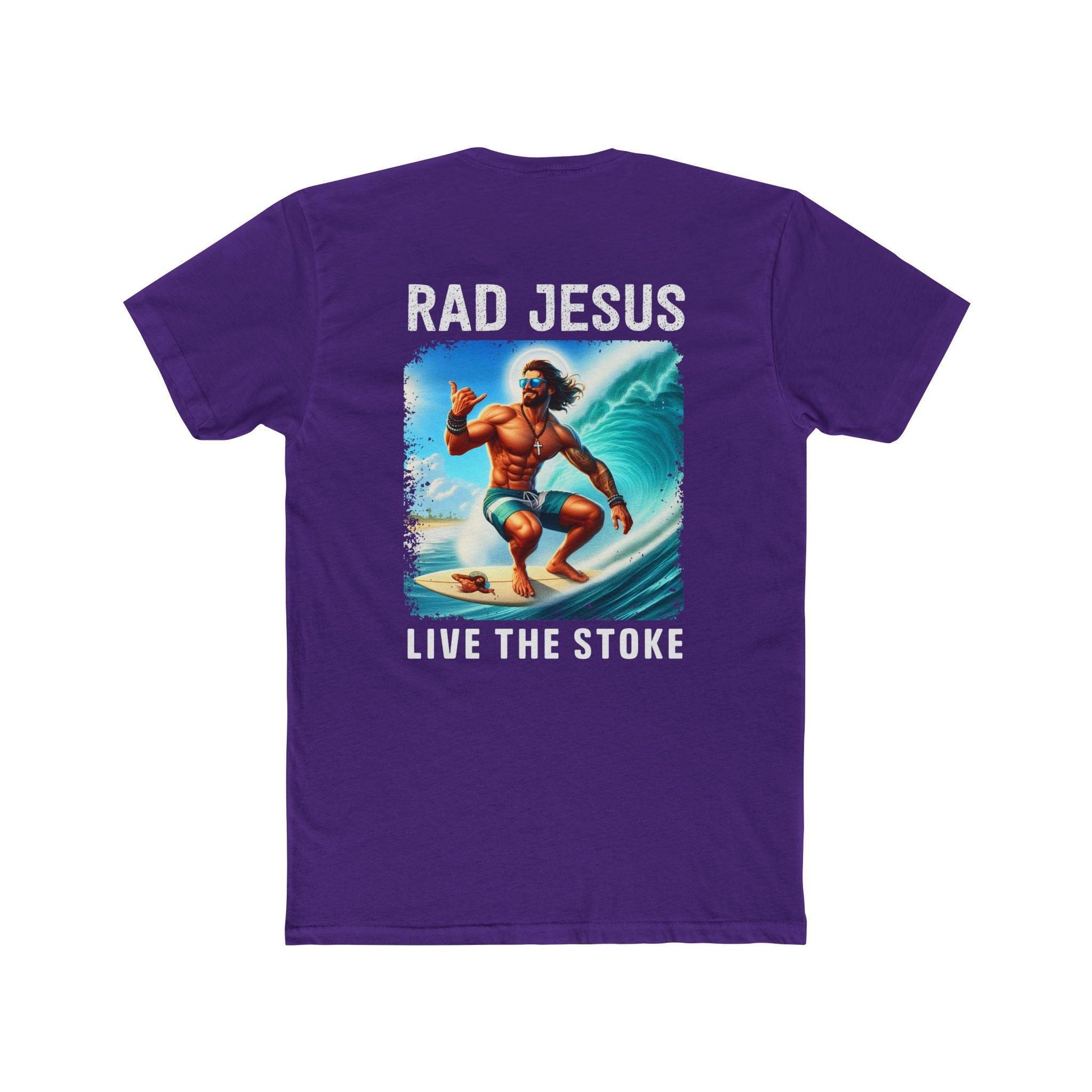 purple back print surf tee