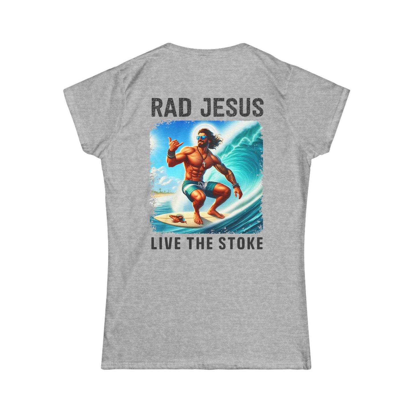 grey back print women's surf tee