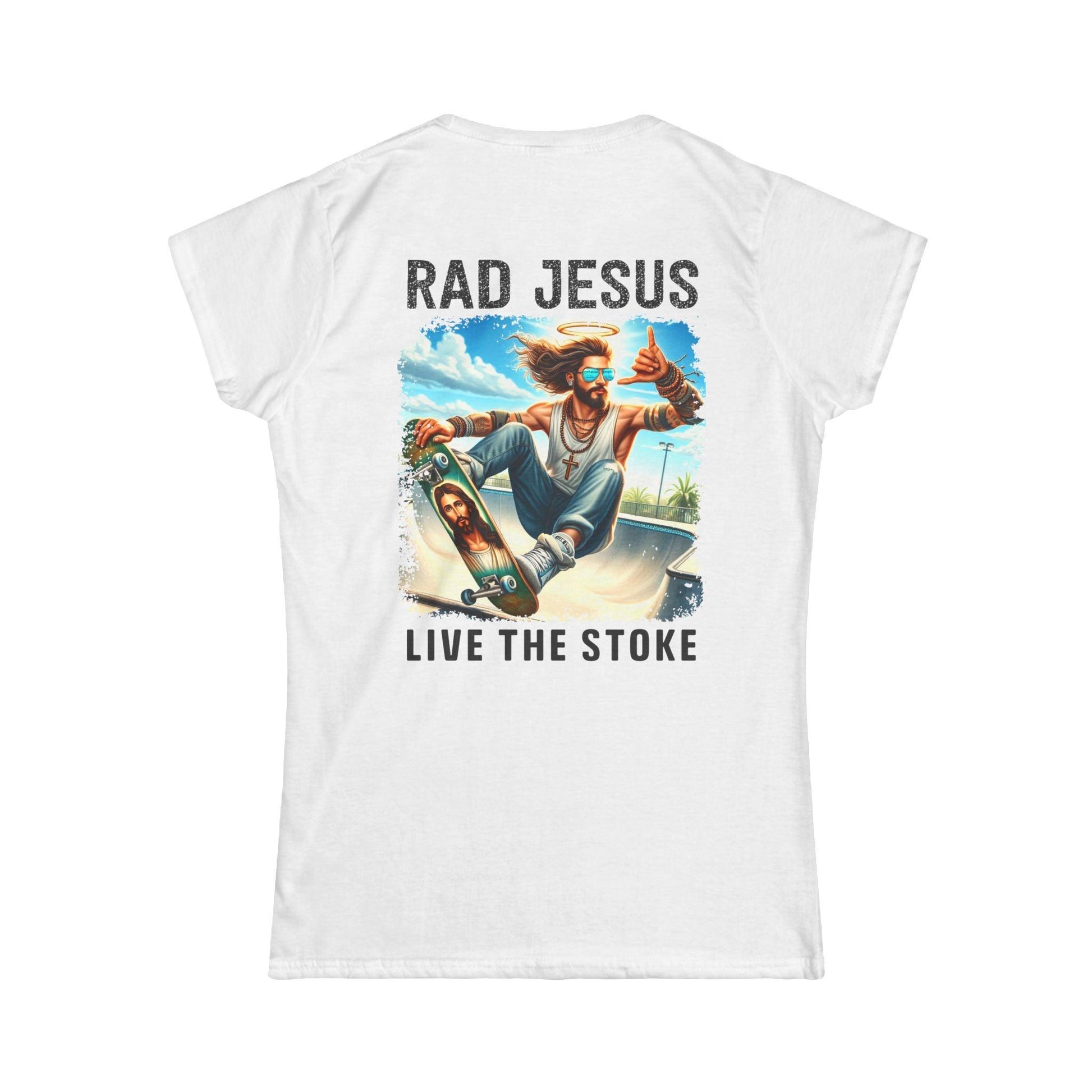 white back print women's surf tee