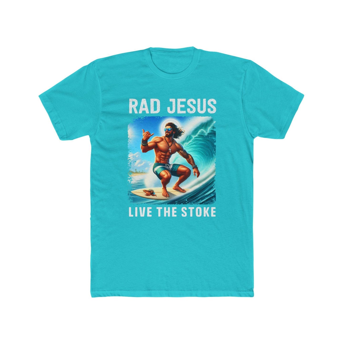 aquamarine front print surf t-shirt