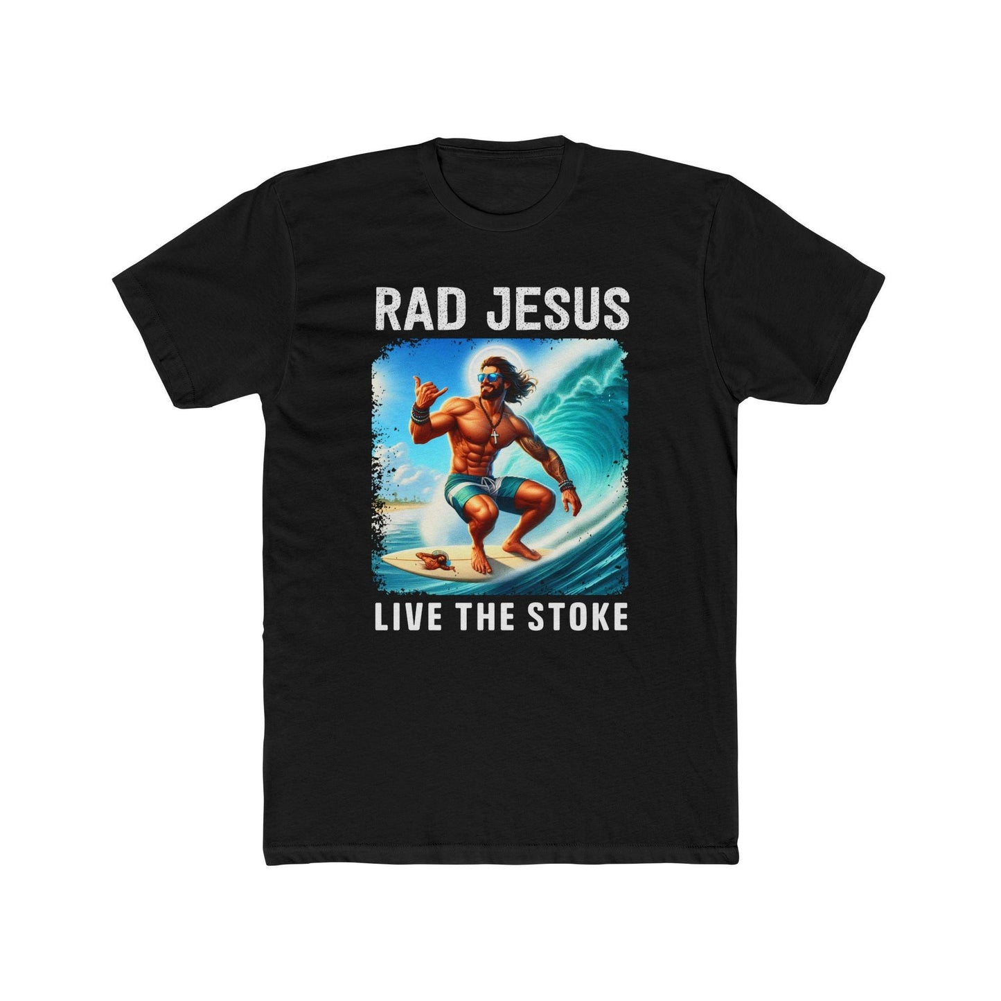 black front print surf t-shirt