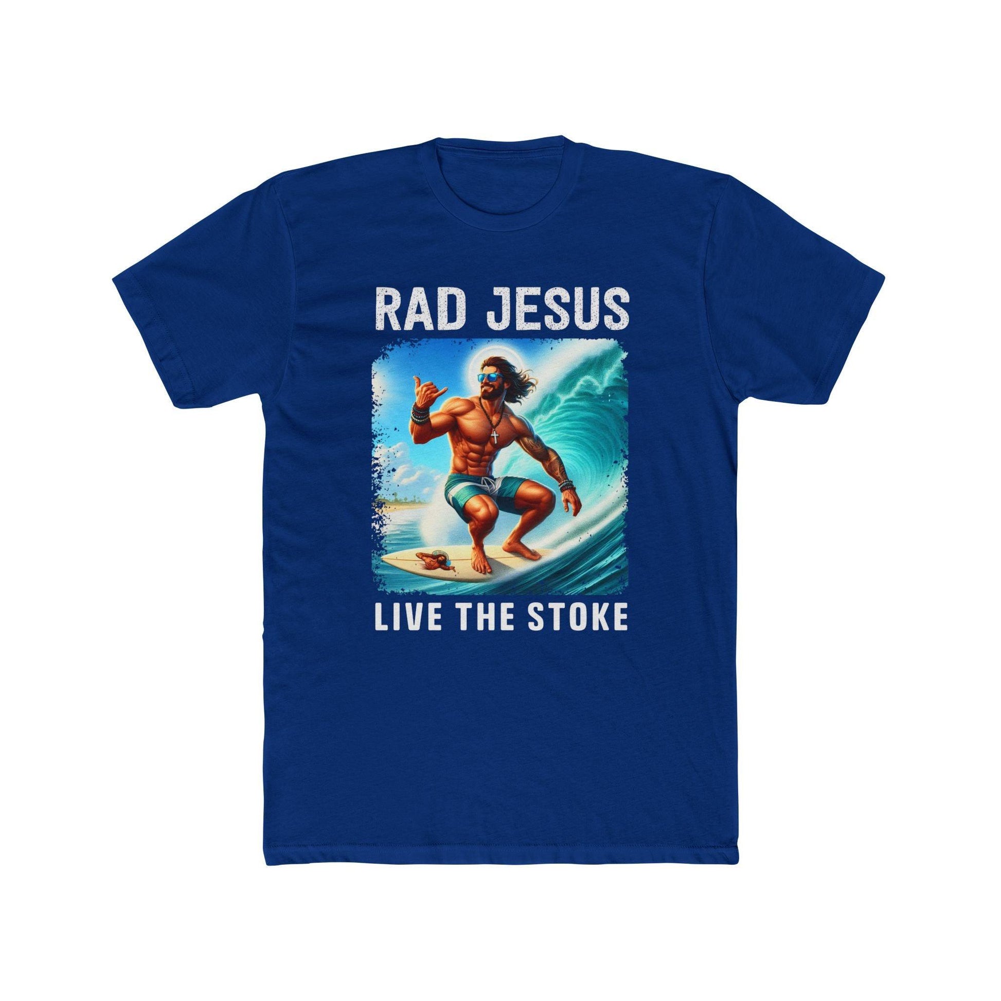 darker blue front print surf t-shirt