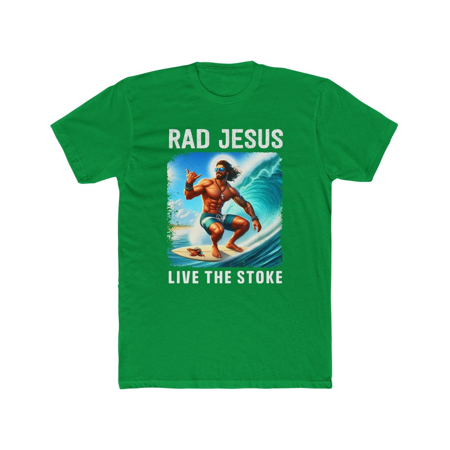 green front print surf t-shirt