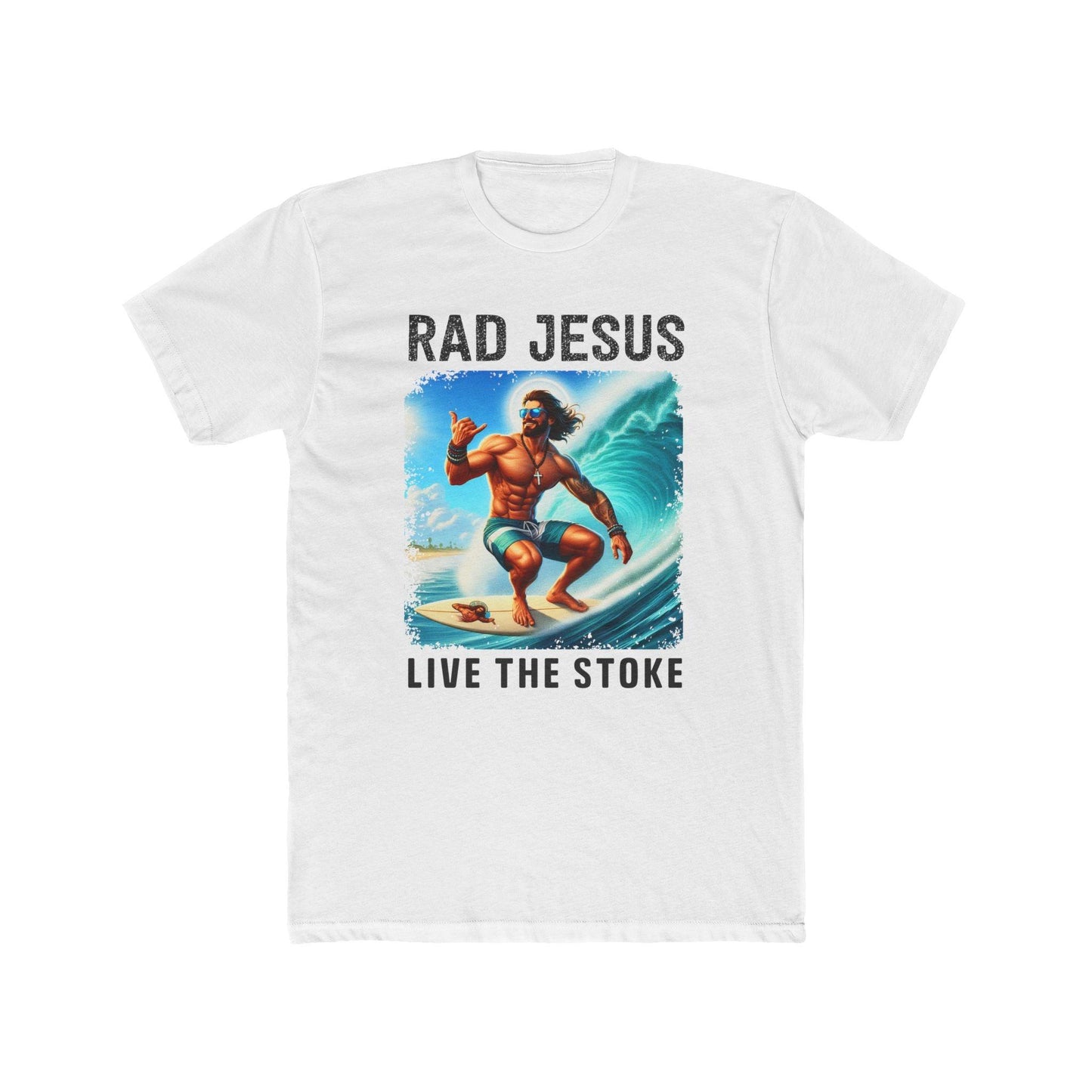 white front print surf t-shirt