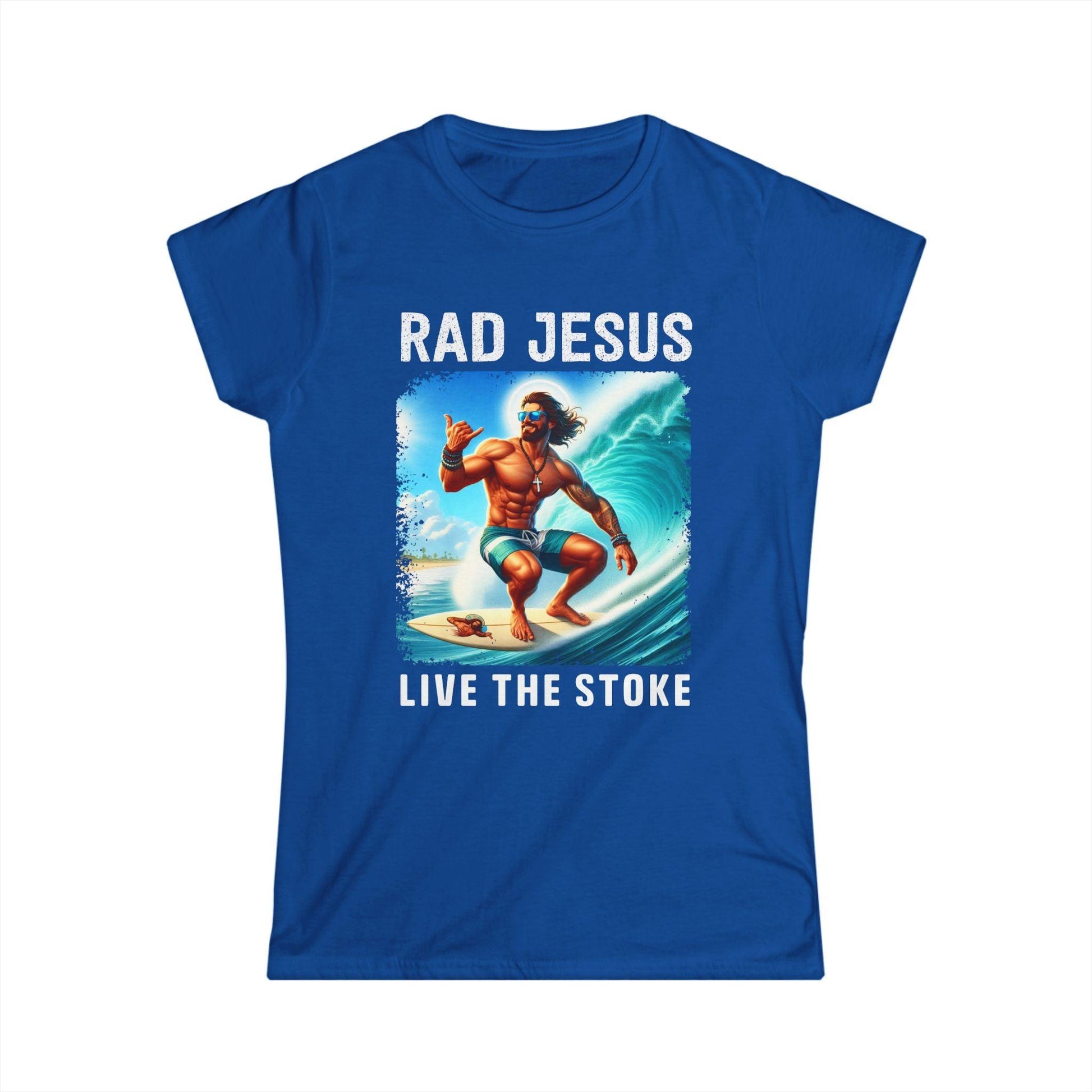 blue front print women's surf shirt