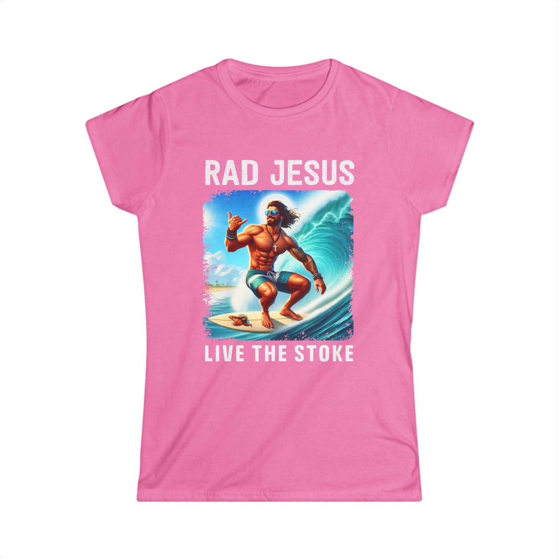 pink front print women's surf shirt