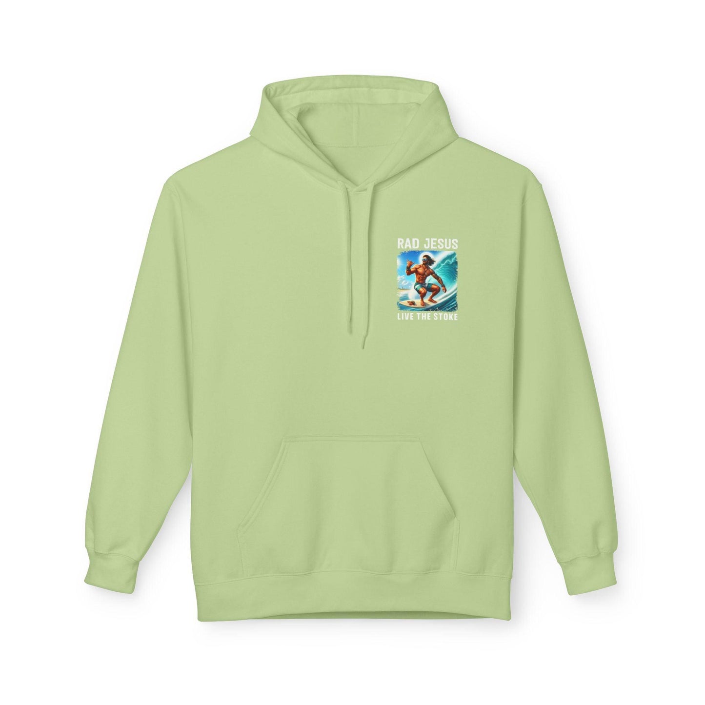 lime green pocket print surfer hoodie