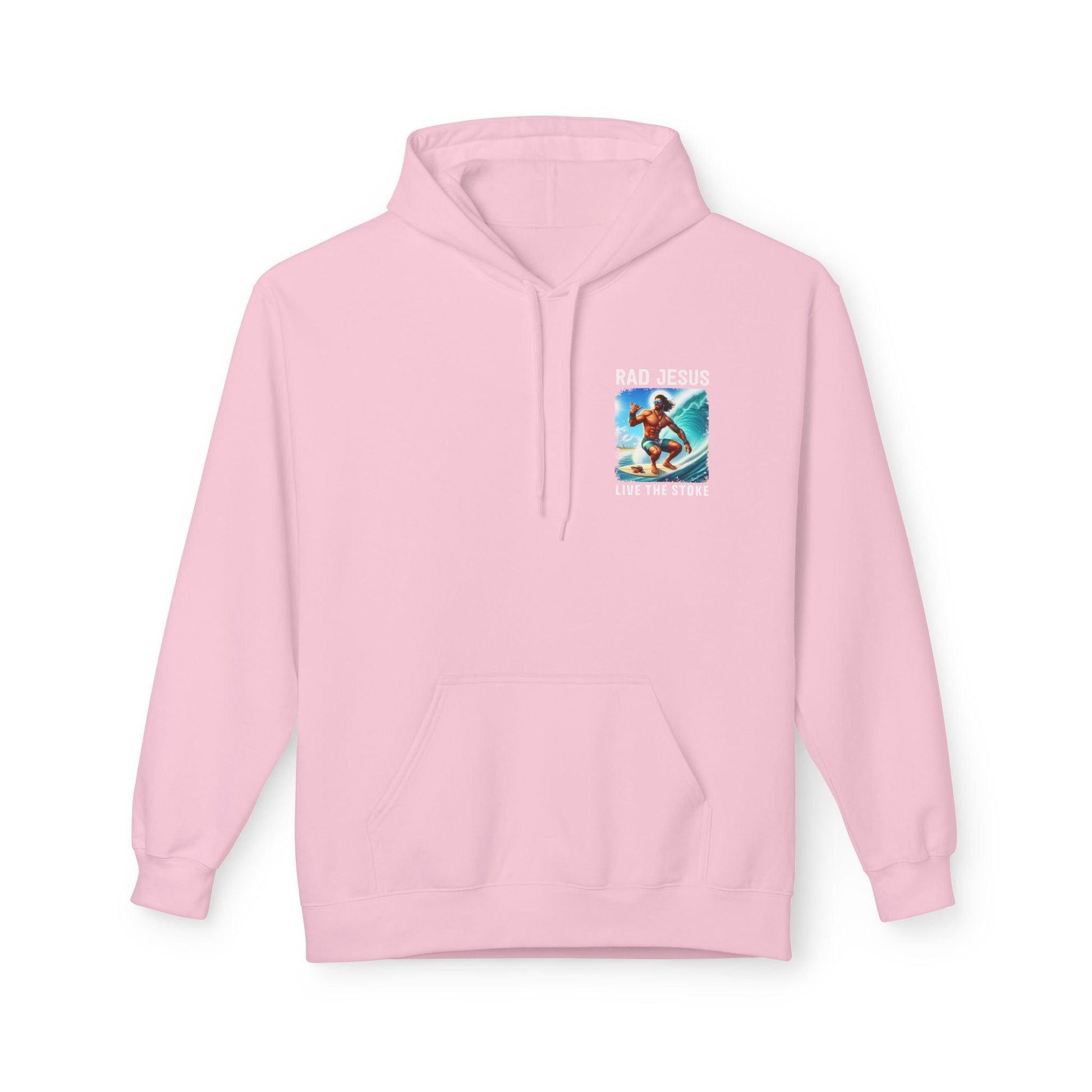 pink pocket print surfer hoodie