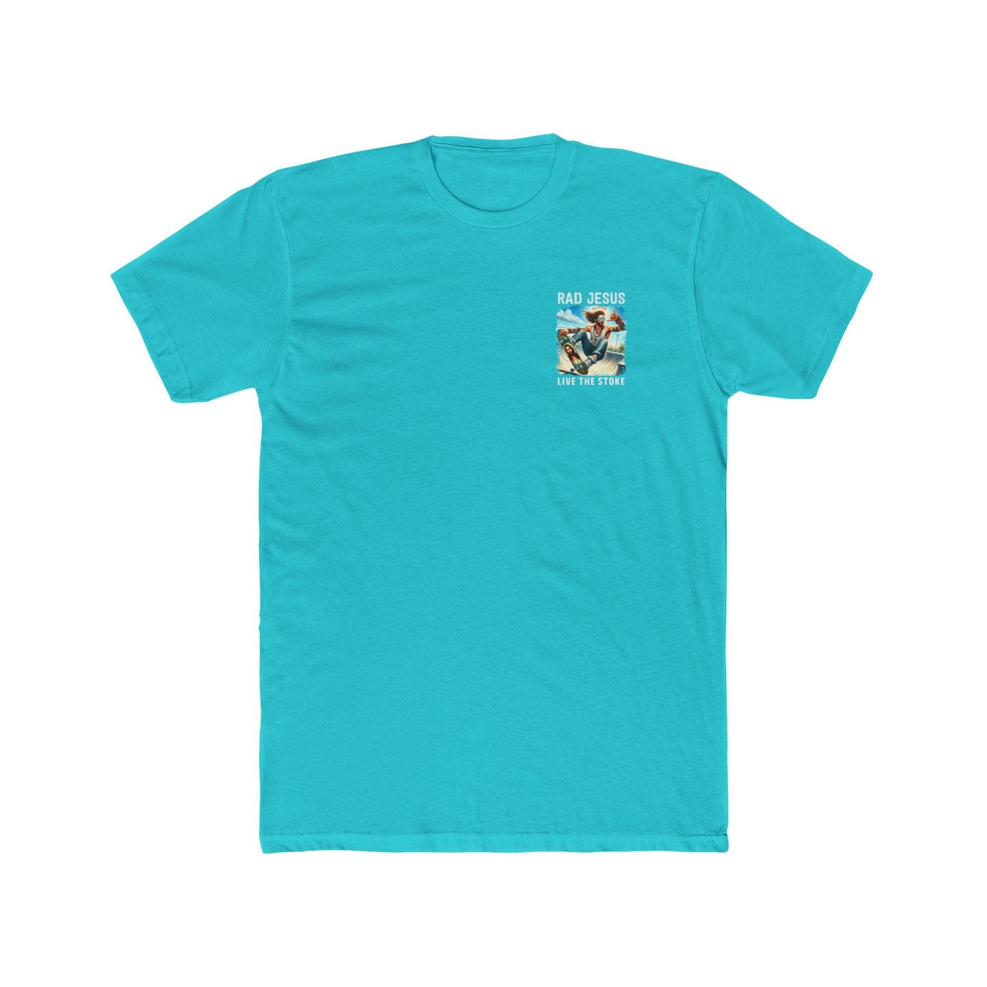 aquamarine left chest print skater shirt