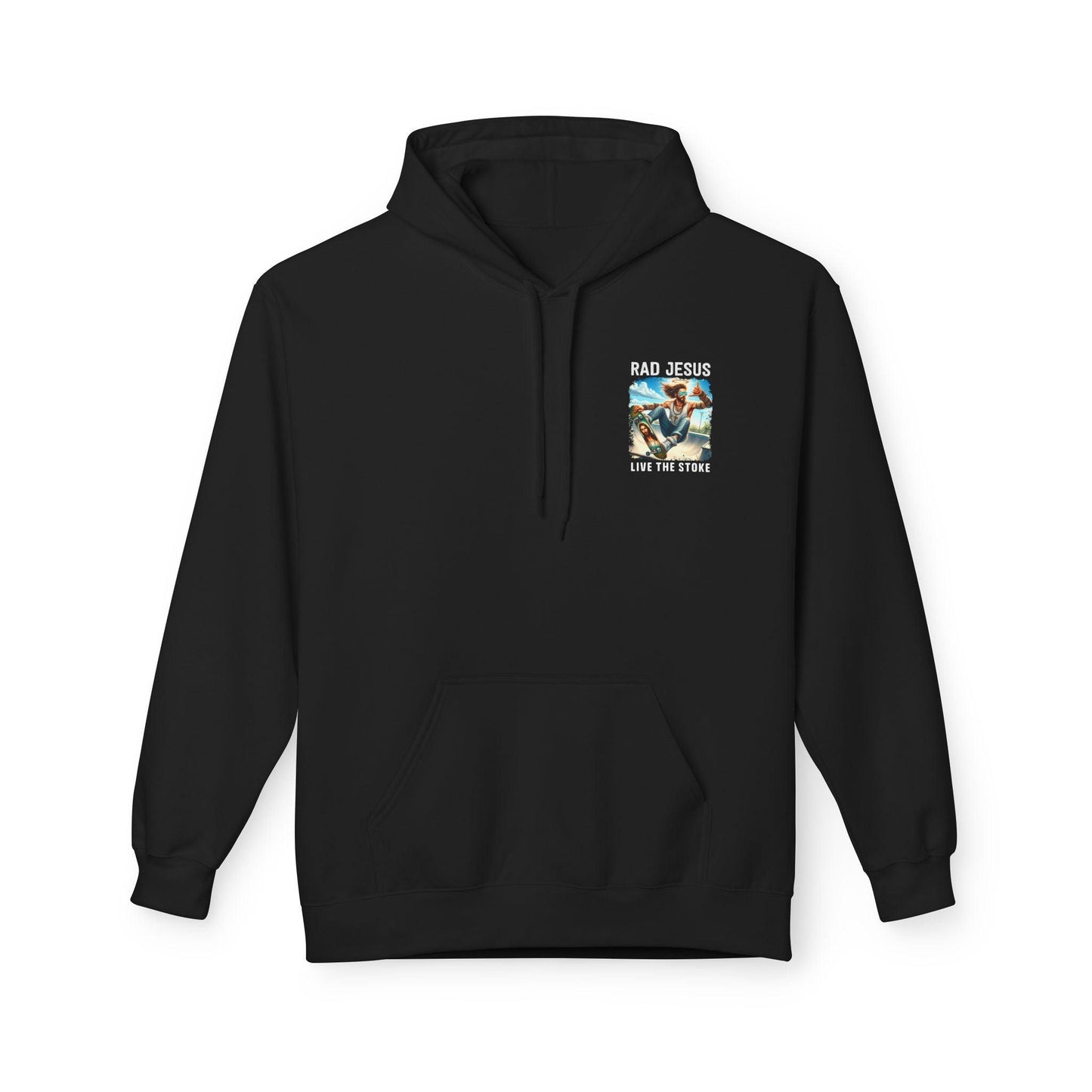 black pocket print hoodie