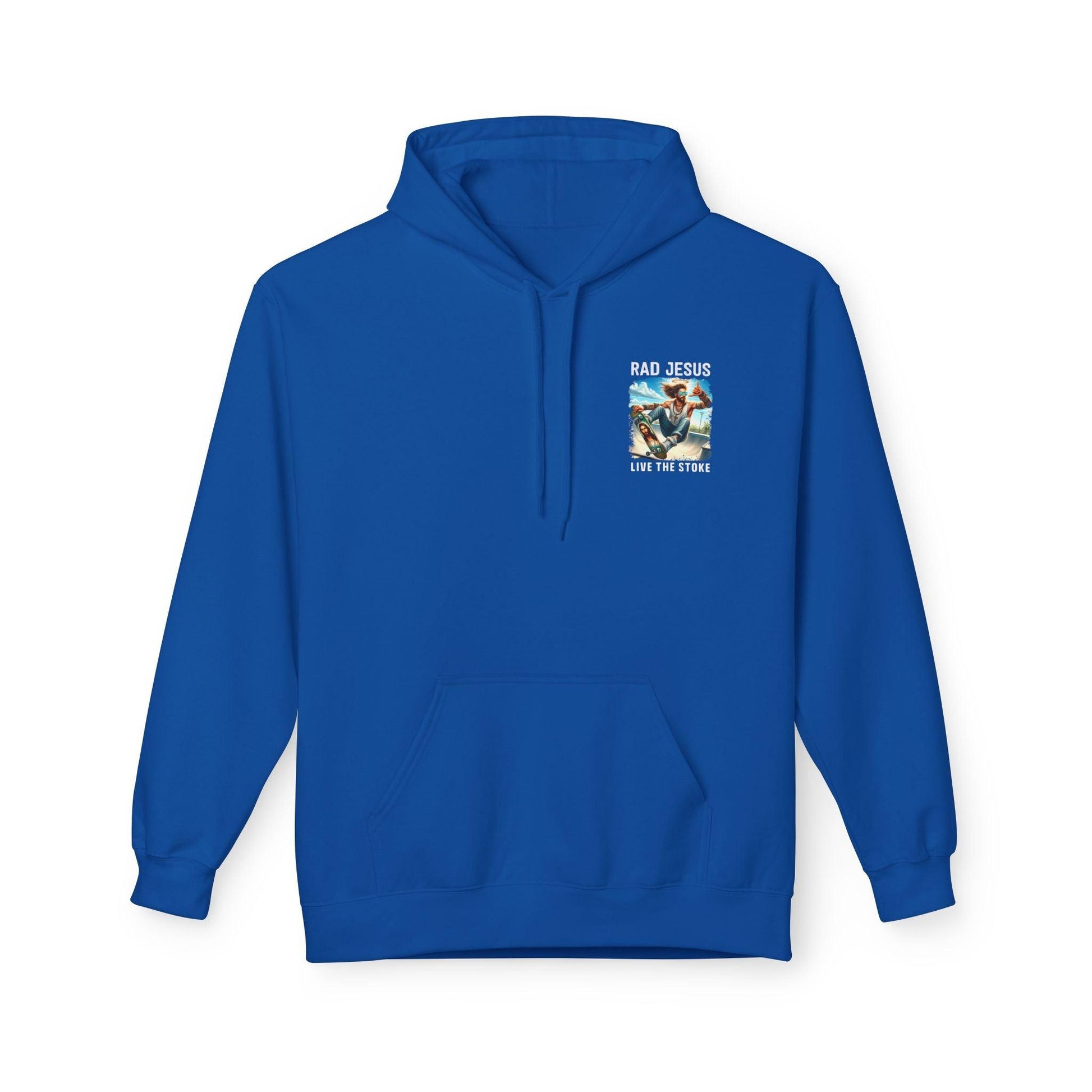 blue pocket print hoodie