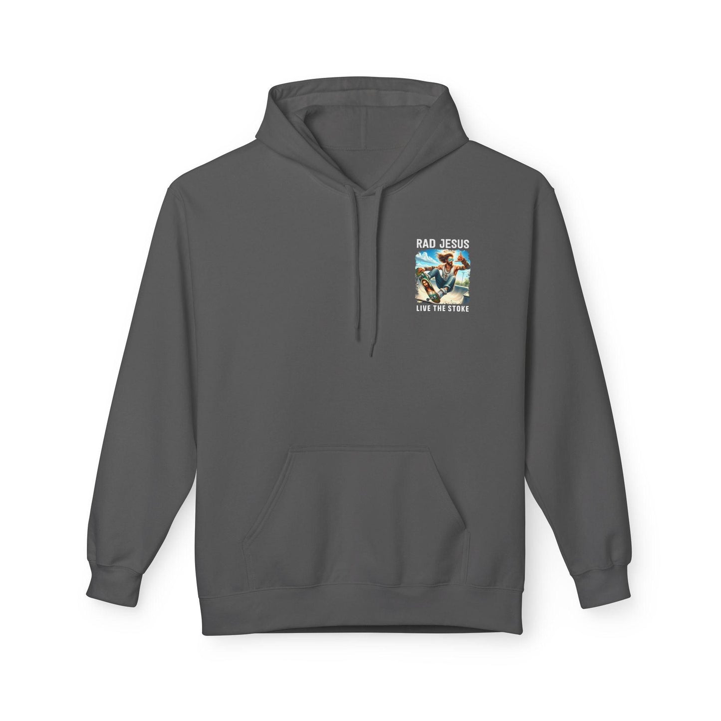 grey pocket print hoodie