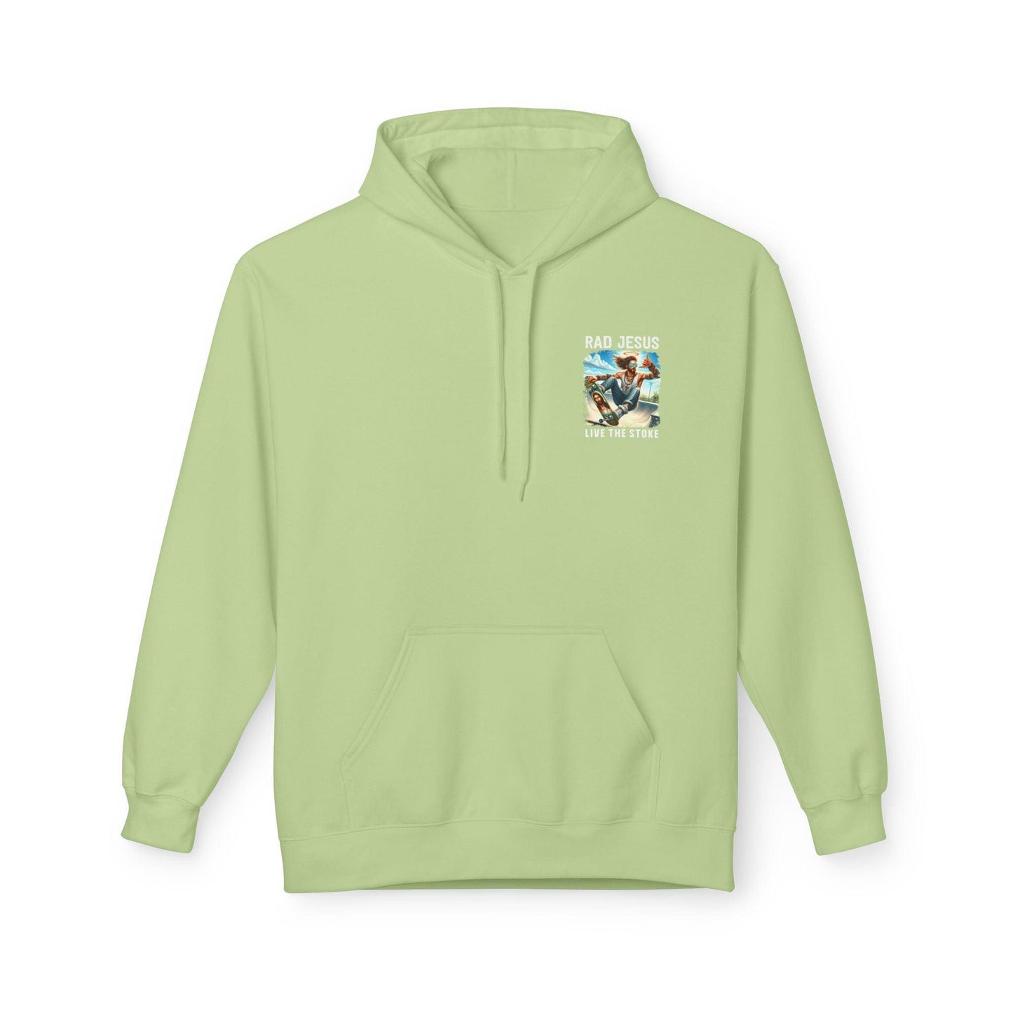 lime green pocket print hoodie