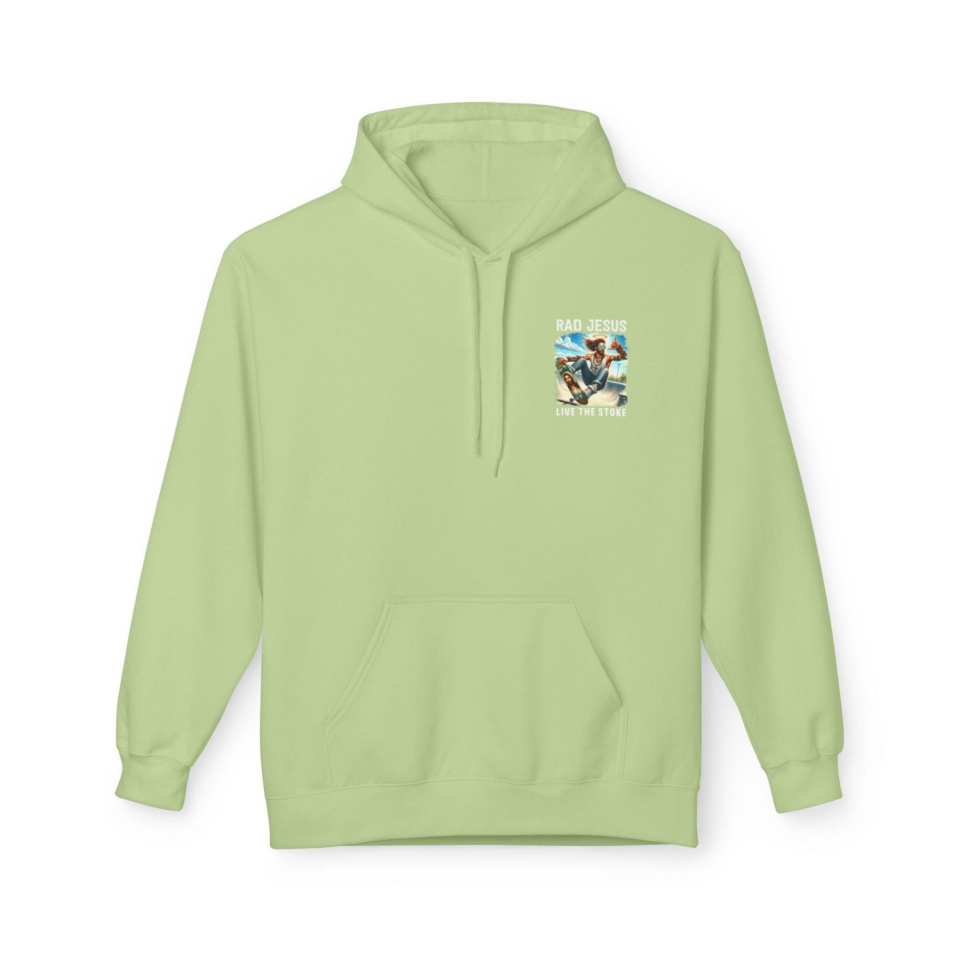 lime green pocket print hoodie