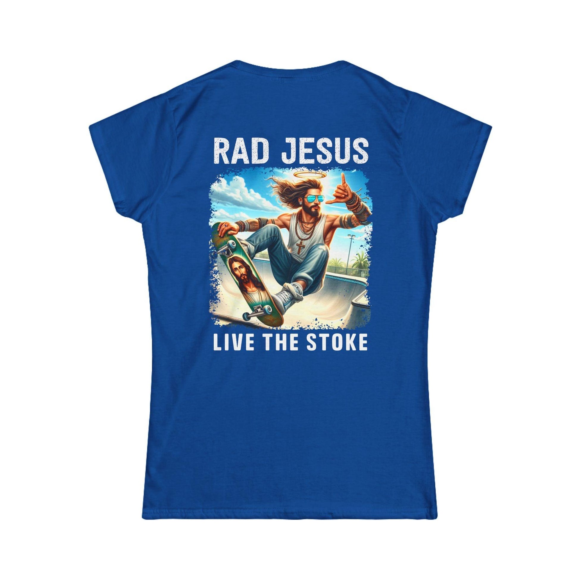 blue back print shirt for women