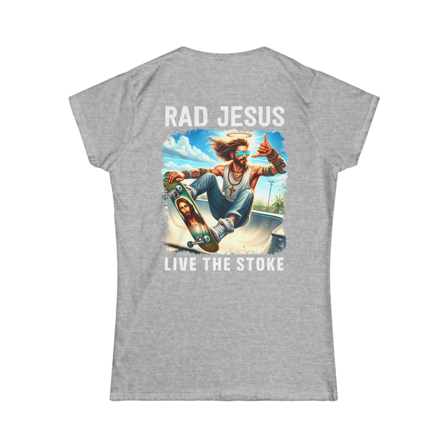 light grey back print shirt for women