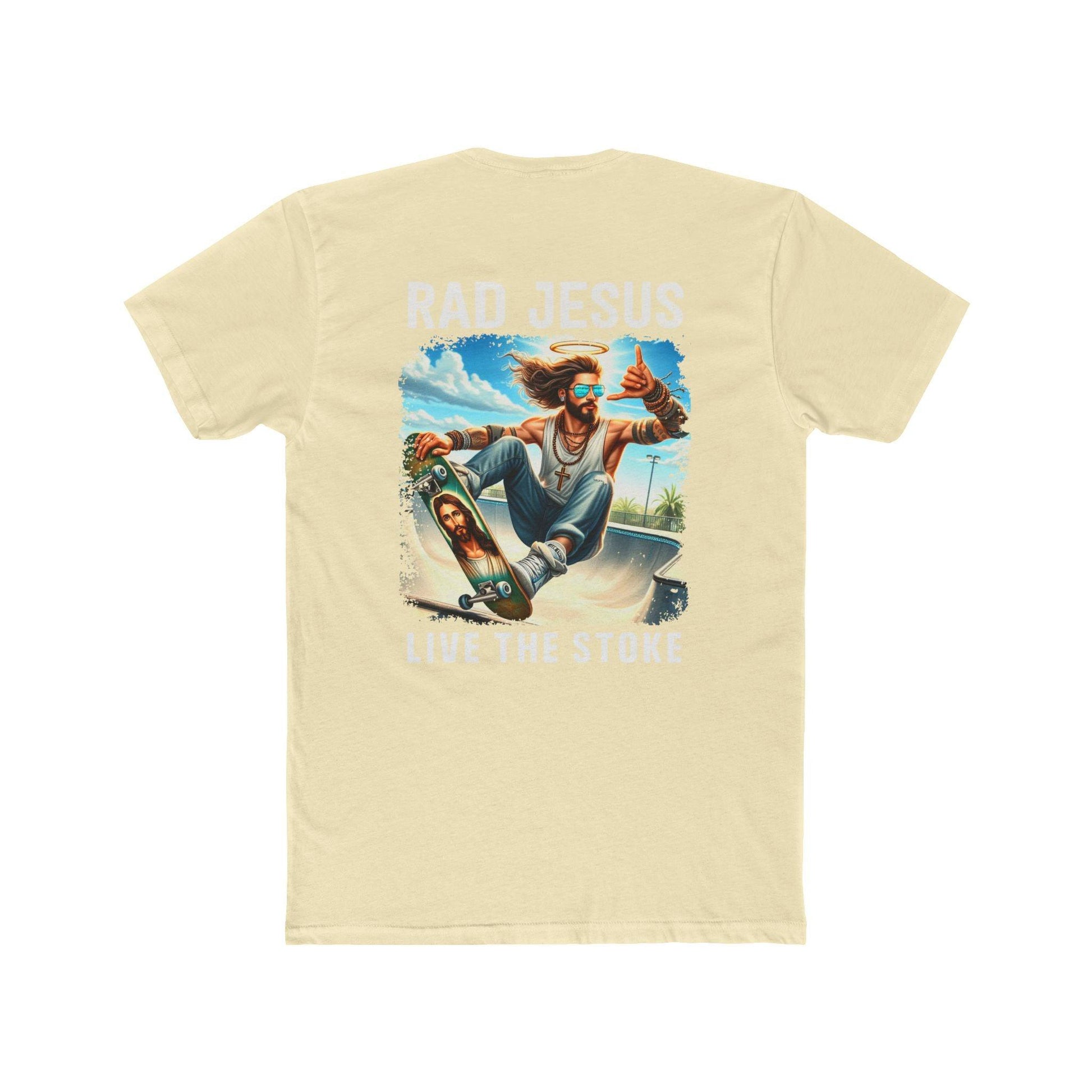 light yellow back print skater shirt