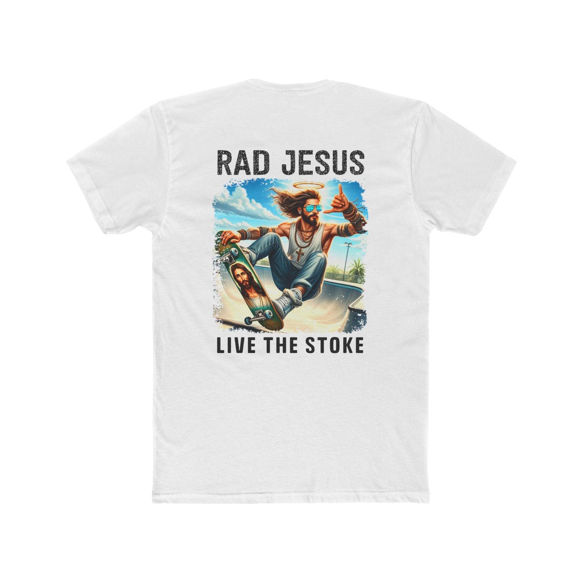 white back print skater shirt