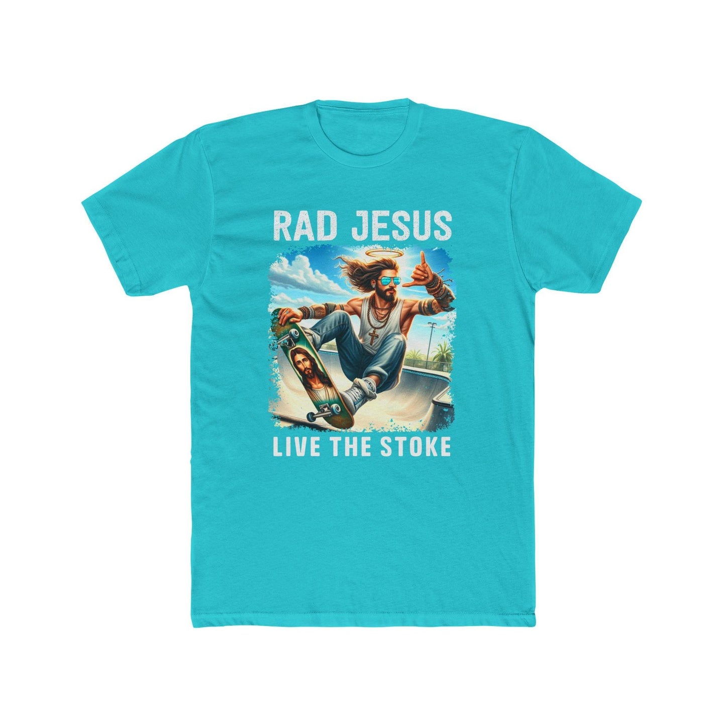 aquamarine front print skater shirt