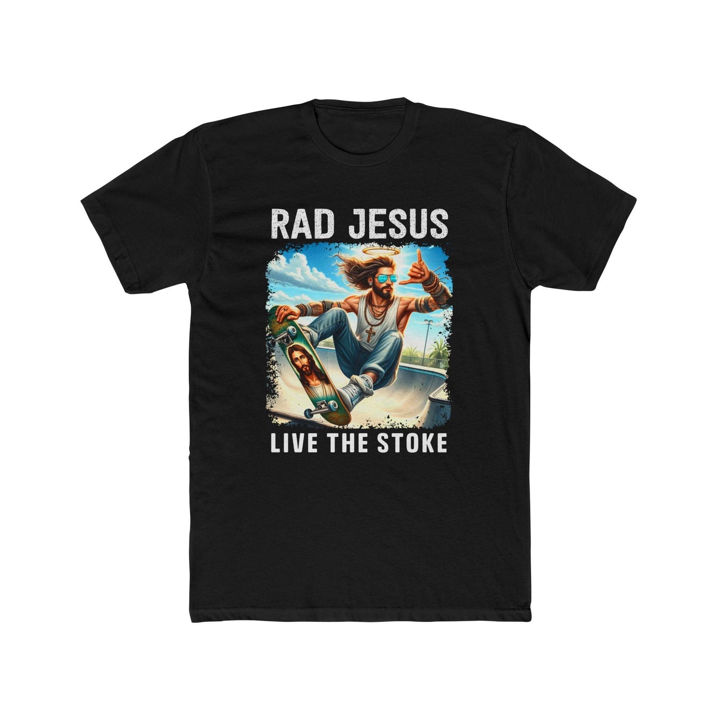 black front print skater shirt