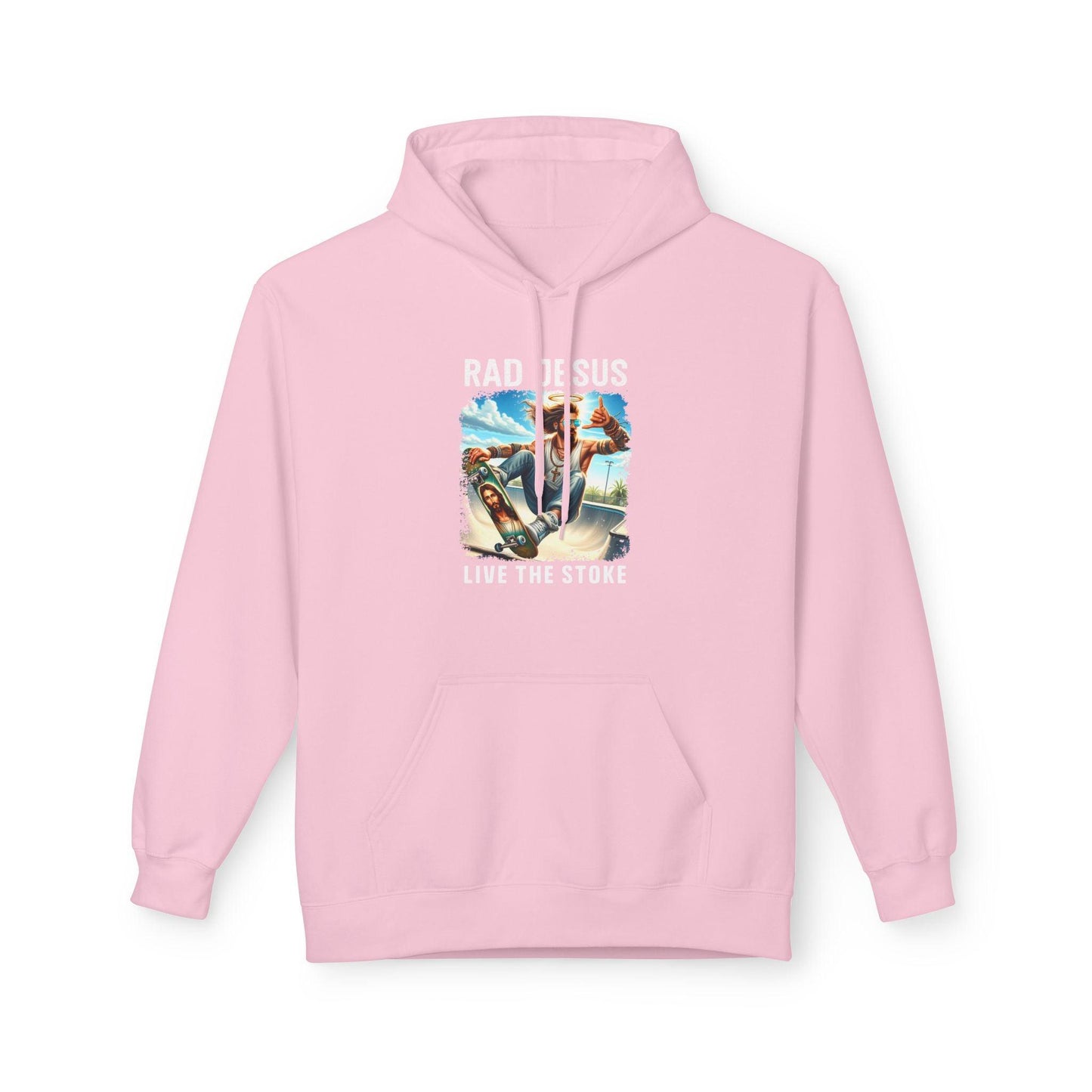 pink skateboarding graphic hoodie