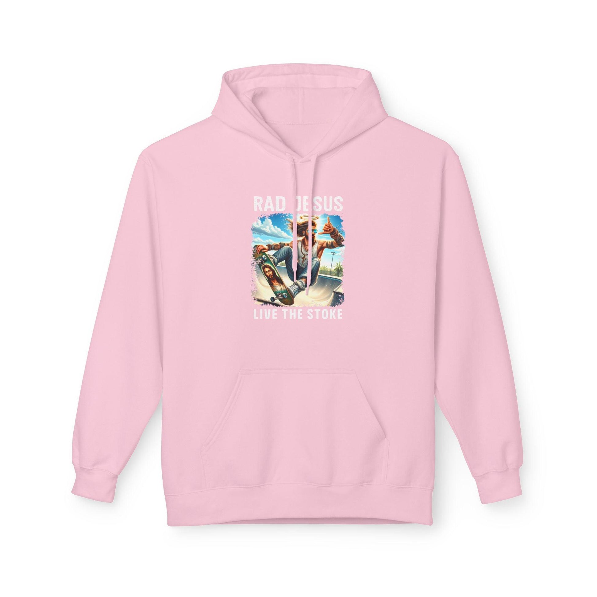 pink skateboarding graphic hoodie