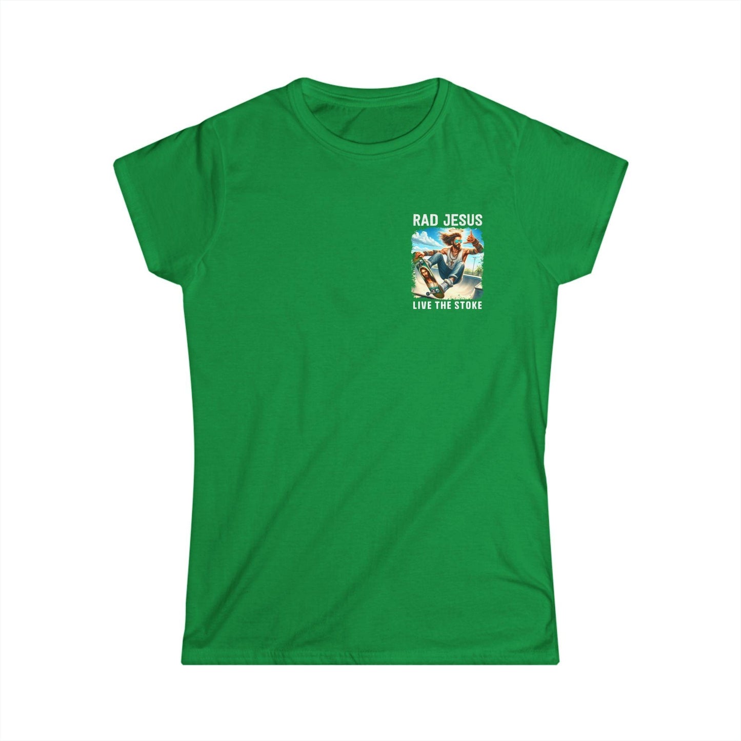 green women's left chest print