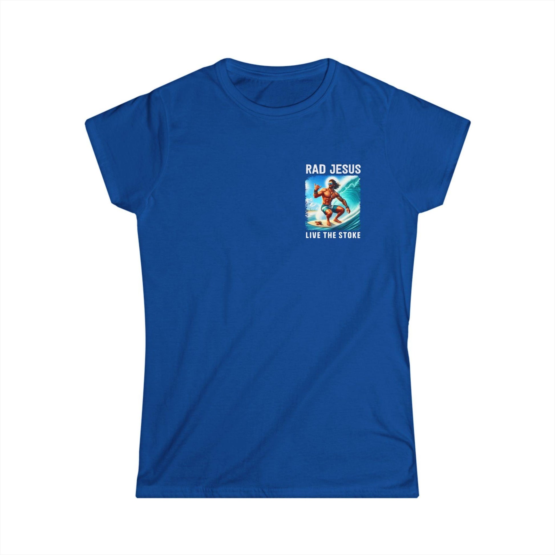 blue women's pocket surf shirt