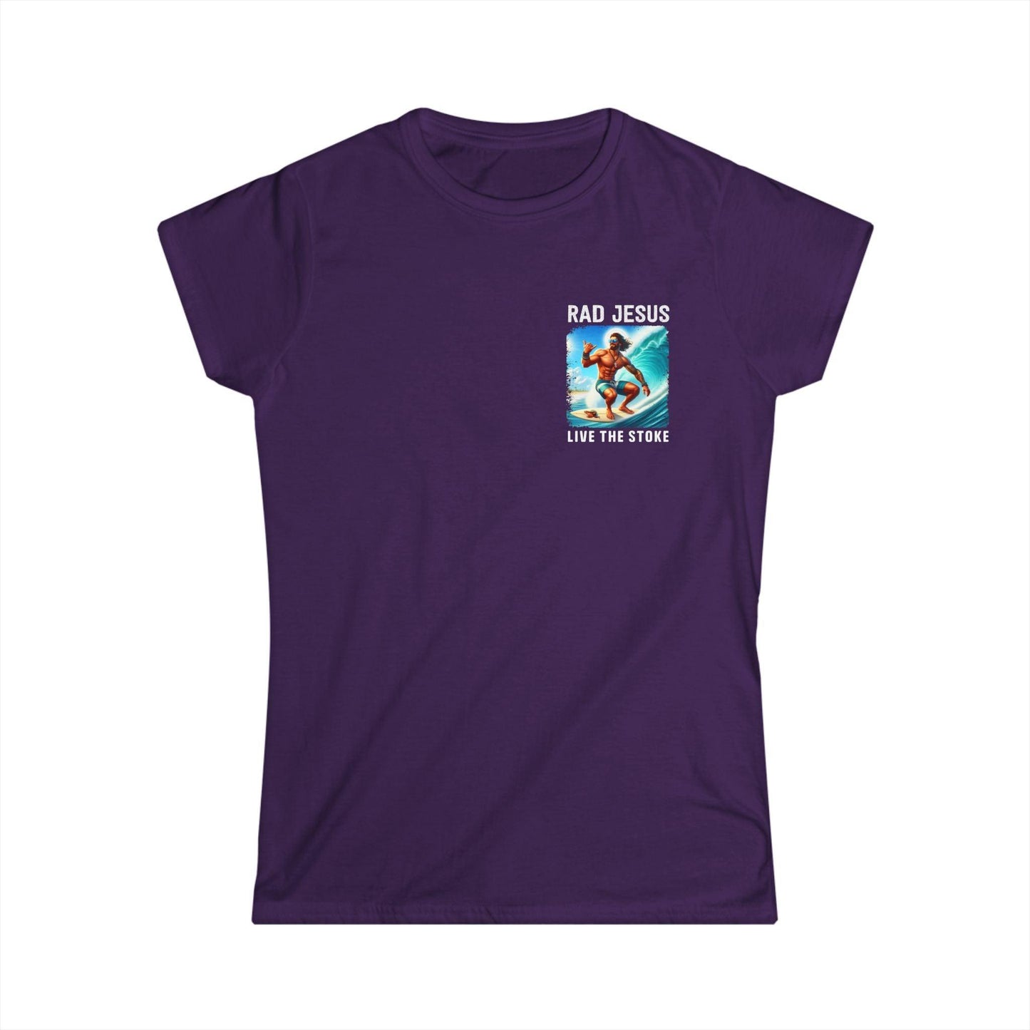 purple women's pocket surf shirt