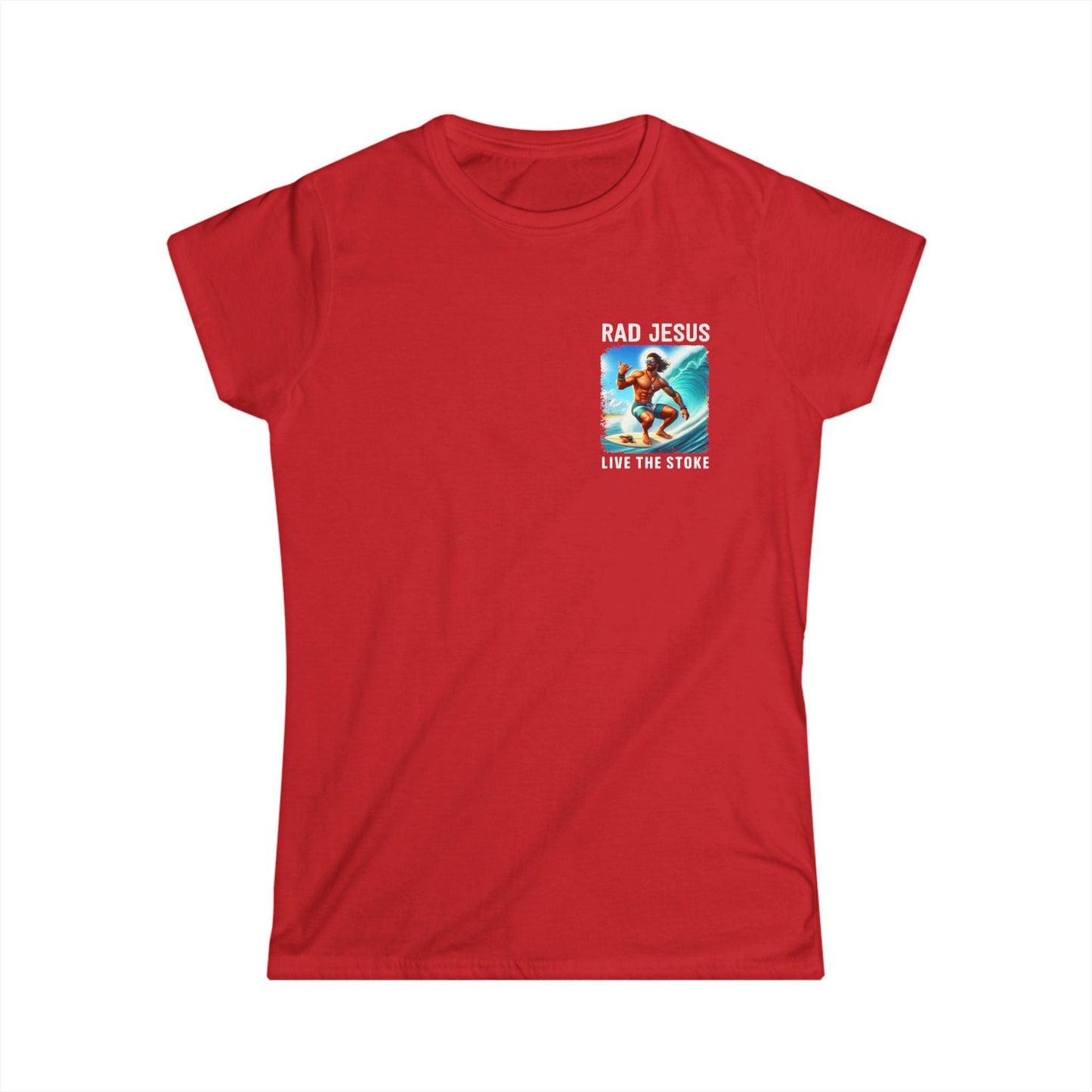 red women's pocket surf shirt