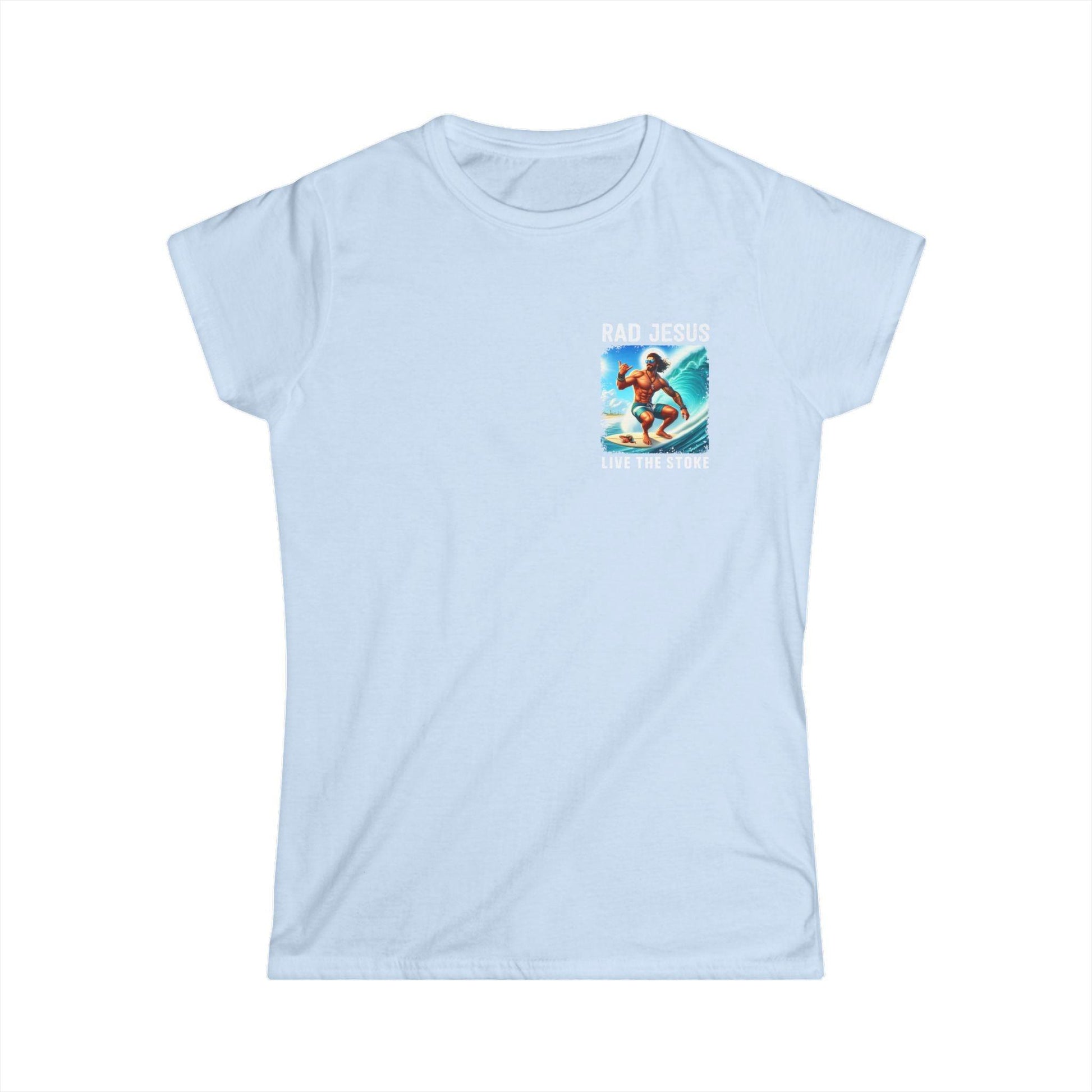 sky blue women's pocket surf shirt