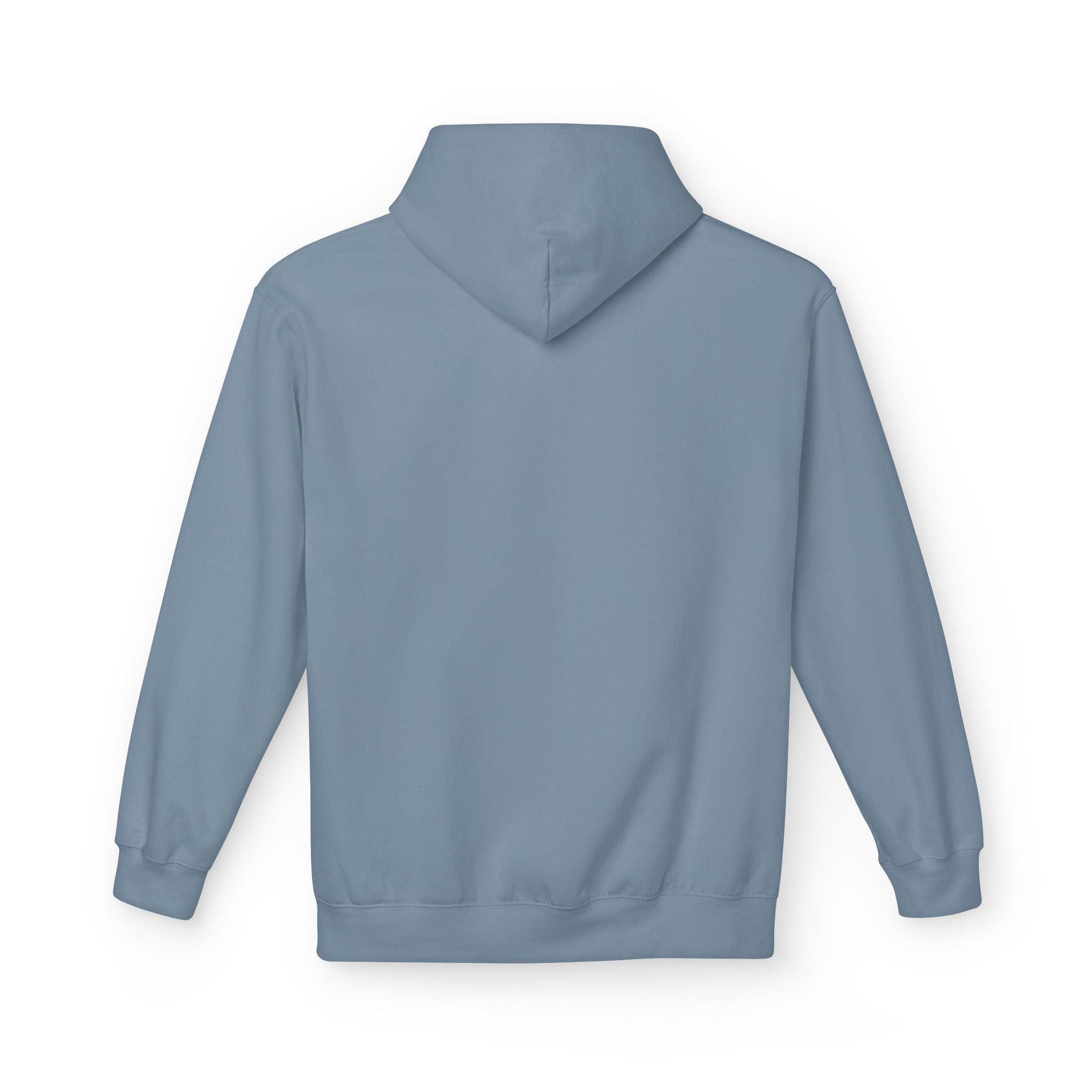 back of regent gray left pocket print hoodie