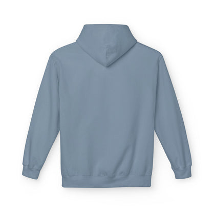 back of regent gray left pocket print hoodie