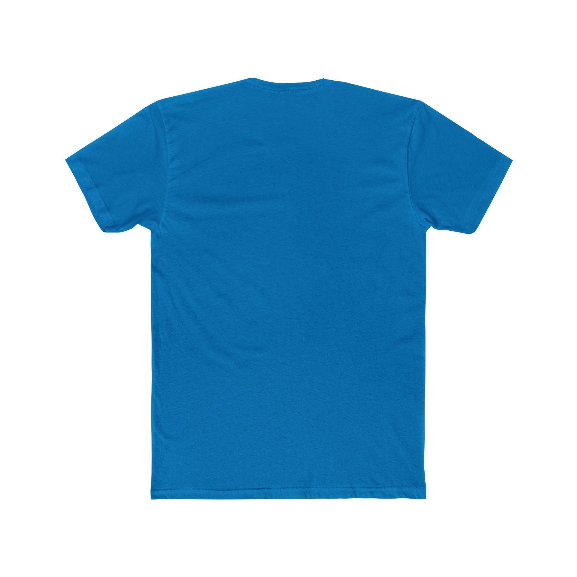 back of blue pocket print t-shirt 