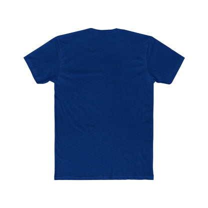 back of dark blue pocket print t-shirt 