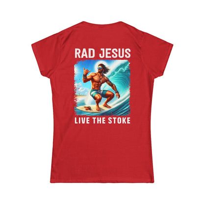 back of women's 2-sided surf tee