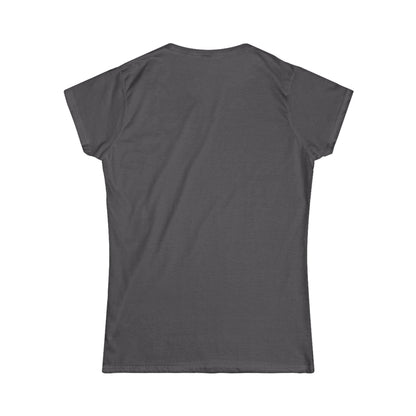 back of dark grey women's graphic t-shirt 