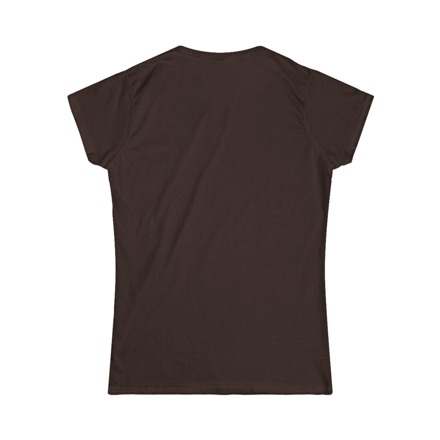back of brown front print women's graphic tee